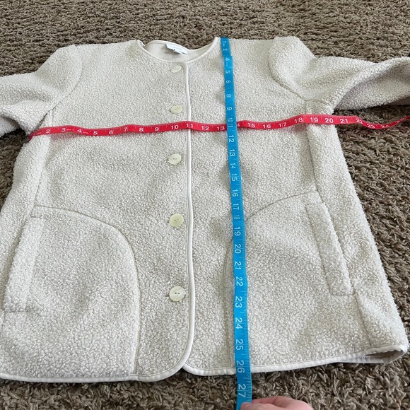 J.Jill Pure Jill Sweater Womens Size XS Cream Fleece Button Front - Picture 6 of 6